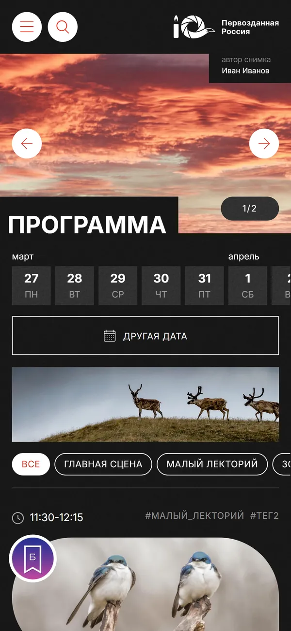 Программа на телефоне